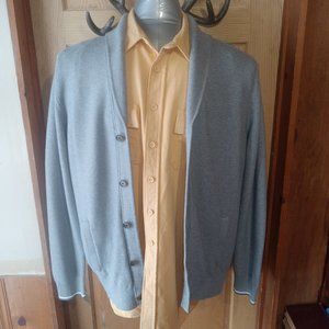 Banana Republic Grey Cardigan Sweater Supima Cotton Button Up Size XL